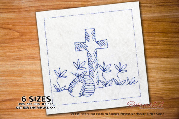 Christian Cross with Easter Eggs Redwork: A Design Worth Exploring