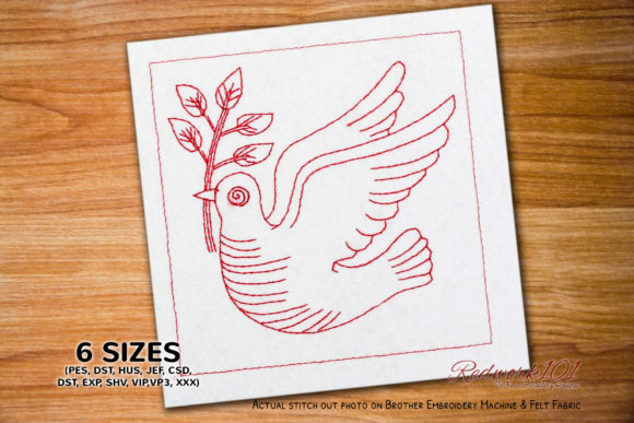 Christian Dove Redwork: Symbolism Meets Stitching