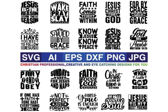 Christian Jesus SVG Designs Bundle for Creators