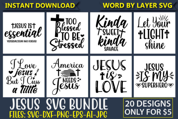 Jesus SVG Bundle Vol.2: A Versatile Asset for Faith-Based Design Projects