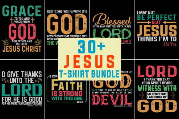 Jesus T-shirt Design Bundle Vol 2: Elevating Faith-Based Apparel for Modern Creators