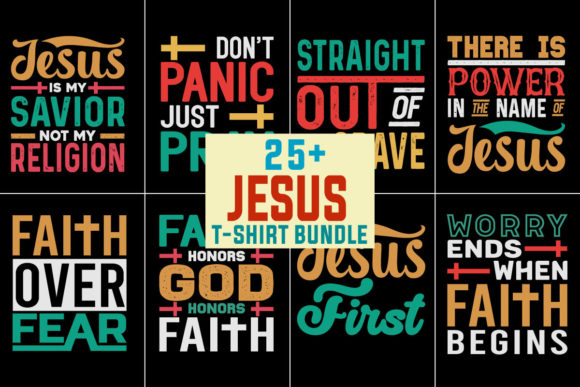 Jesus T-Shirt Design Bundle Vol-3: A Versatile Resource for Faith-Based Apparel and Creative Projects
