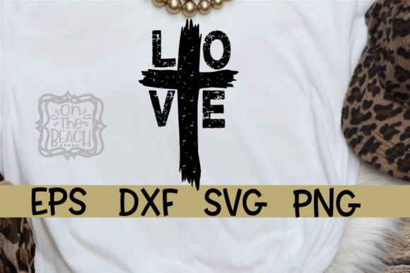 Love Cross Distressed SVG for Christian Design