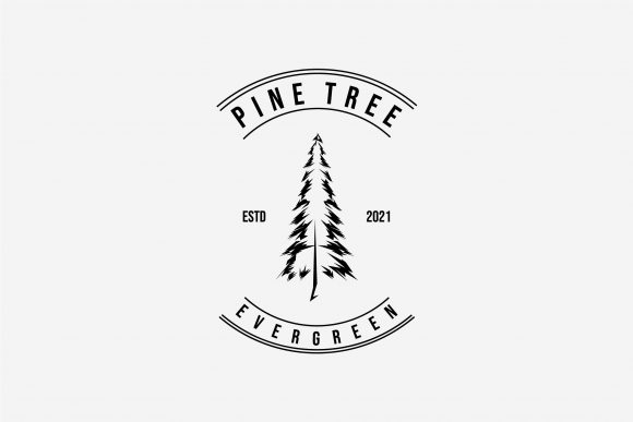 Minimalist Emblem Pine Tree Outdoor Logo