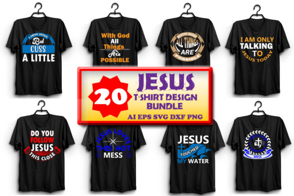 Printable Jesus T-Shirt Designs Bundle